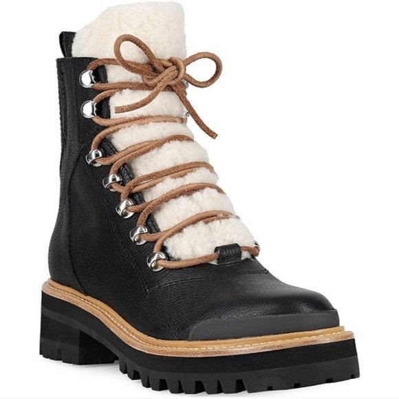 Marc Fisher Shoes - x SOLD x MARC FISHER | Izzie Boot Shearling Leather Black 7 M NWOT